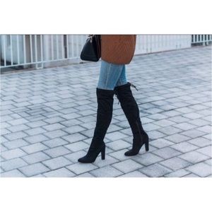 Unisa velvet over the knee boots, Sz 7.5, Black